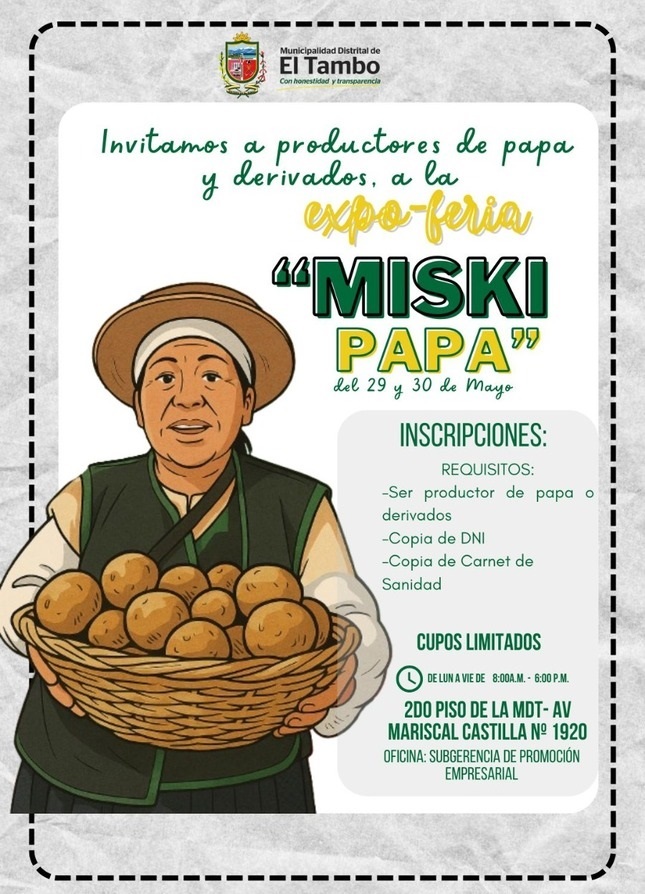 Inscripción para Expo Feria Miski Papa
