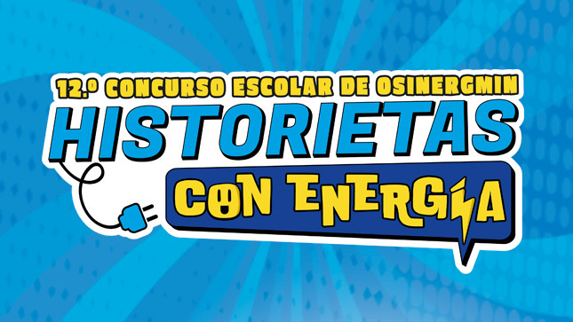 Logotipo del 12.° Concurso Escolar de Osinergmin "Historietas con energía"