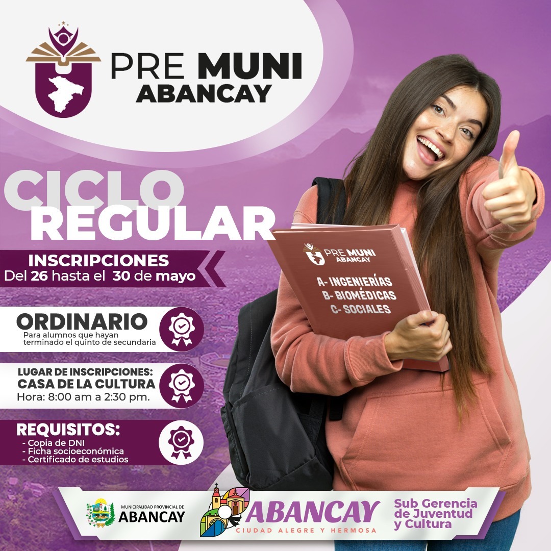 🟣"PRE-MUNI ABANCAY" Abre Sus Puertas Ciclo Regular 2025📖📖.