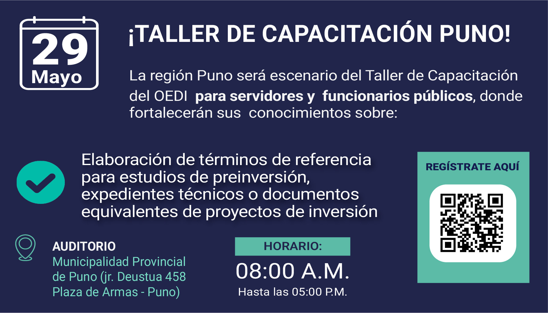 Foto de la invitación al taller