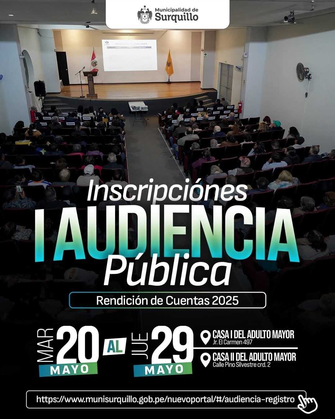 Inscripciones para la 1ra Audiencia Pública de Rendición de Cuentas 2025