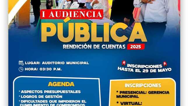 #IMPORTANTE: MUNICIPALIDAD DE HUAURA CONVOCA A "𝗜 𝗔𝗨𝗗𝗜𝗘𝗡𝗖𝗜𝗔 𝗣𝗨́𝗕𝗟𝗜𝗖𝗔 𝗗𝗘 𝗥𝗘𝗡𝗗𝗜𝗖𝗜𝗢́𝗡 𝗗𝗘 𝗖𝗨𝗘𝗡𝗧𝗔𝗦 𝟮𝟬𝟮𝟱" || ESTE JUEVES 29 DE MAYO 3:30 PM