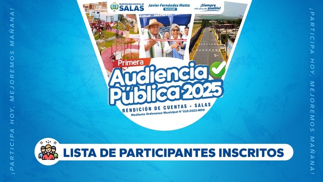 Relación de Participantes Inscritos a la I AUDIENCIA PÚBLICA 2025