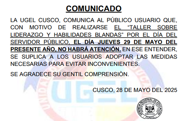 Comunicado Importante