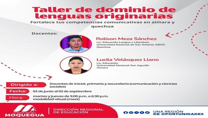 Taller de dominio de lenguas originarias