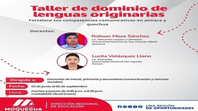 Taller de dominio de lenguas originarias