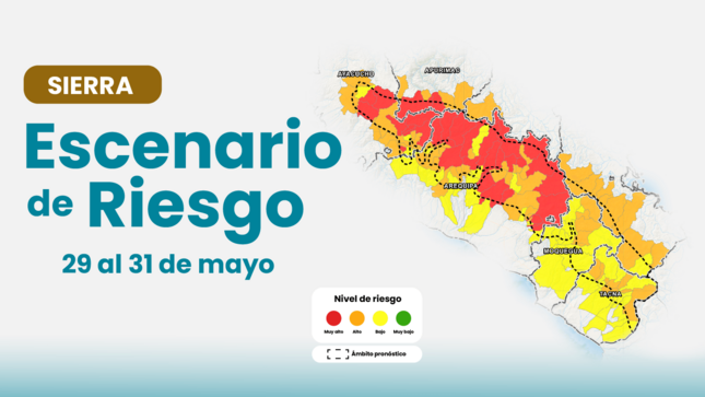 Escenario descenso temperatura nocturna sierra centro y sur 29 al 31 mayo 2025