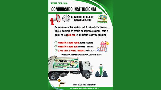 Servicio de recojo de residuos solidos