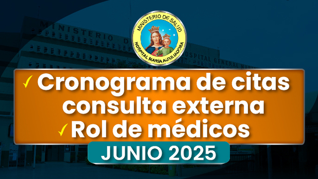 Cronograma de citas médicas en consultorios: junio