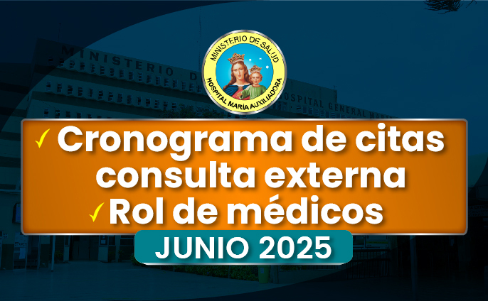 Cronograma de citas médicas en consultorios y rol de médicos: junio