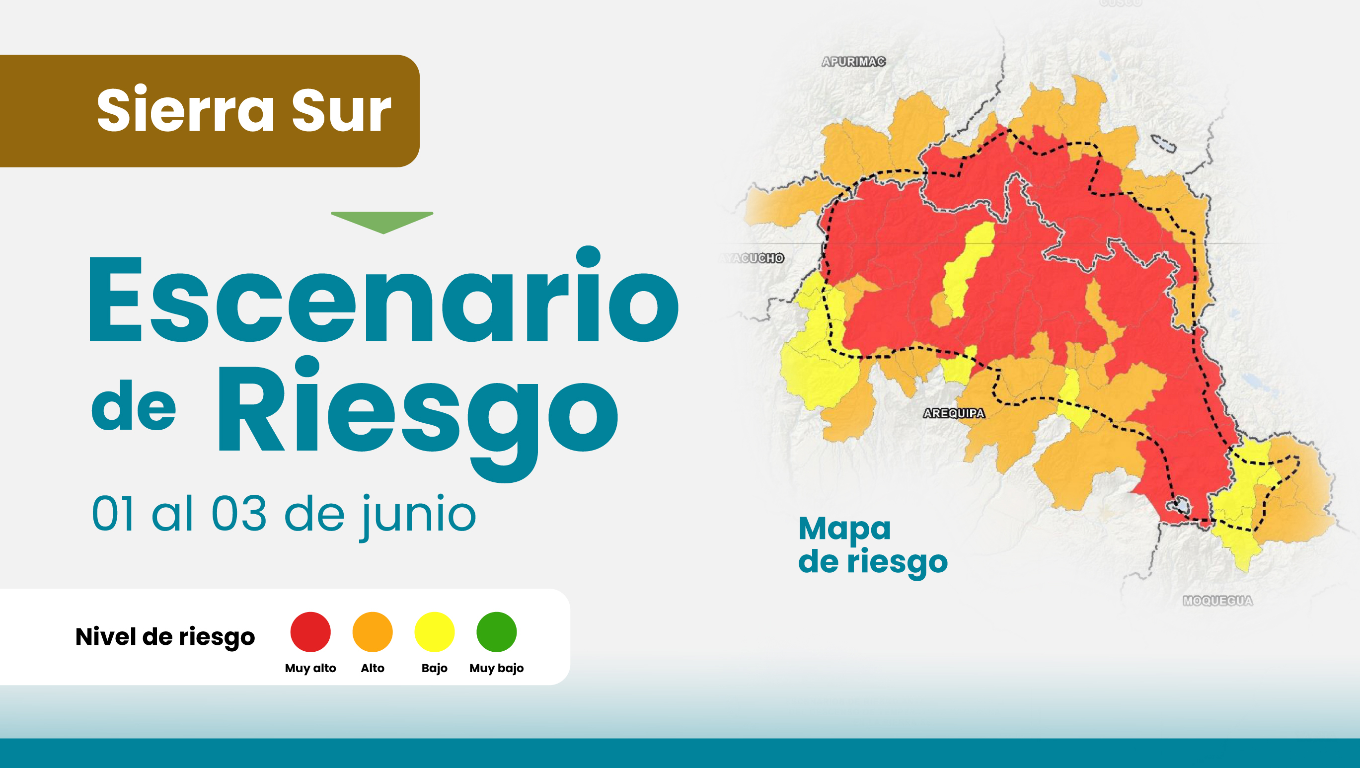 Escenario ante descenso de temperatura nocturna sierra sur 01 al 03 junio 2025