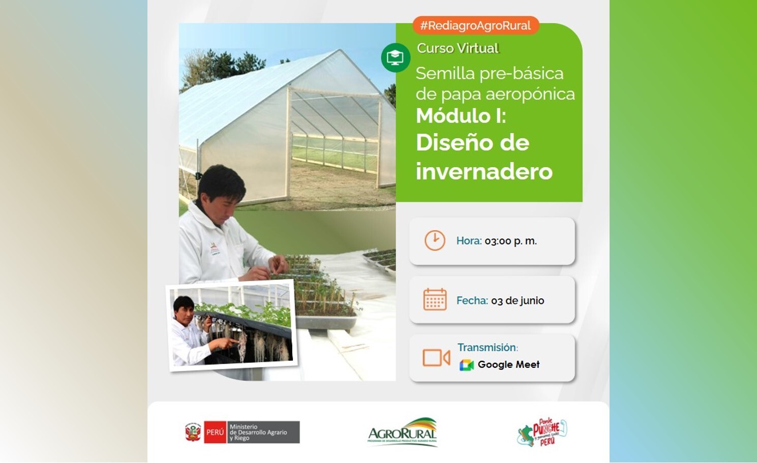 Prod. de semilla pre - básica de papas (sist aeropónicos) Módulo I DISEÑO DE INVERNADERO