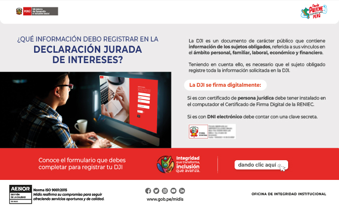 ¿Qué información debo registrar en la Declaración Jurada de Intereses?