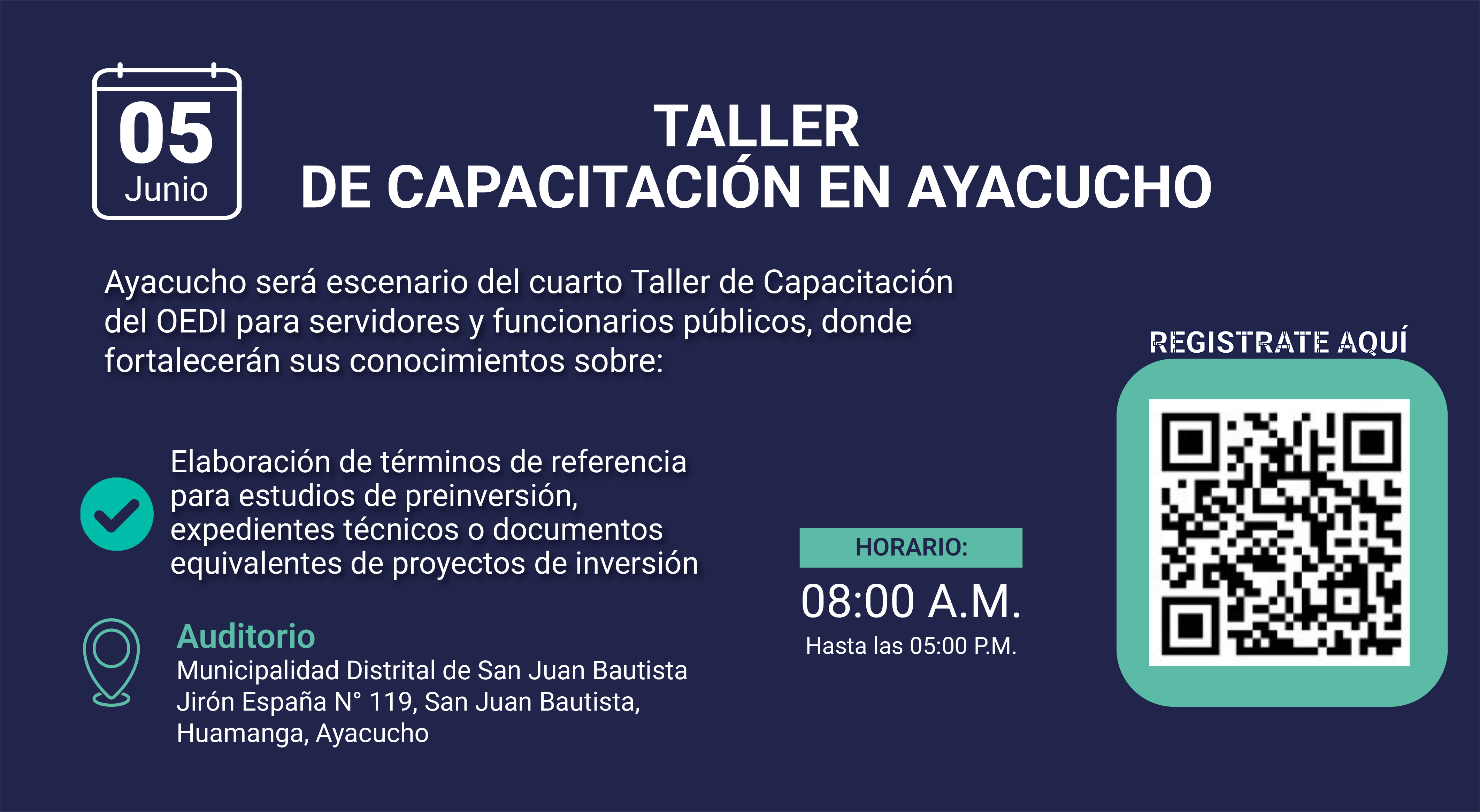 Foto de la invitación al taller