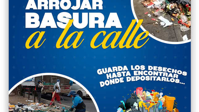 𝗡𝗢 𝗔𝗥𝗥𝗢𝗝𝗔𝗥 𝗕𝗔𝗦𝗨𝗥𝗔 𝗔 𝗟𝗔 𝗖𝗔𝗟𝗟𝗘 || 
CUIDEMOS LA SALUBRIDAD PÚBLICA Y EL ORNATO DE LA CIUDAD.
