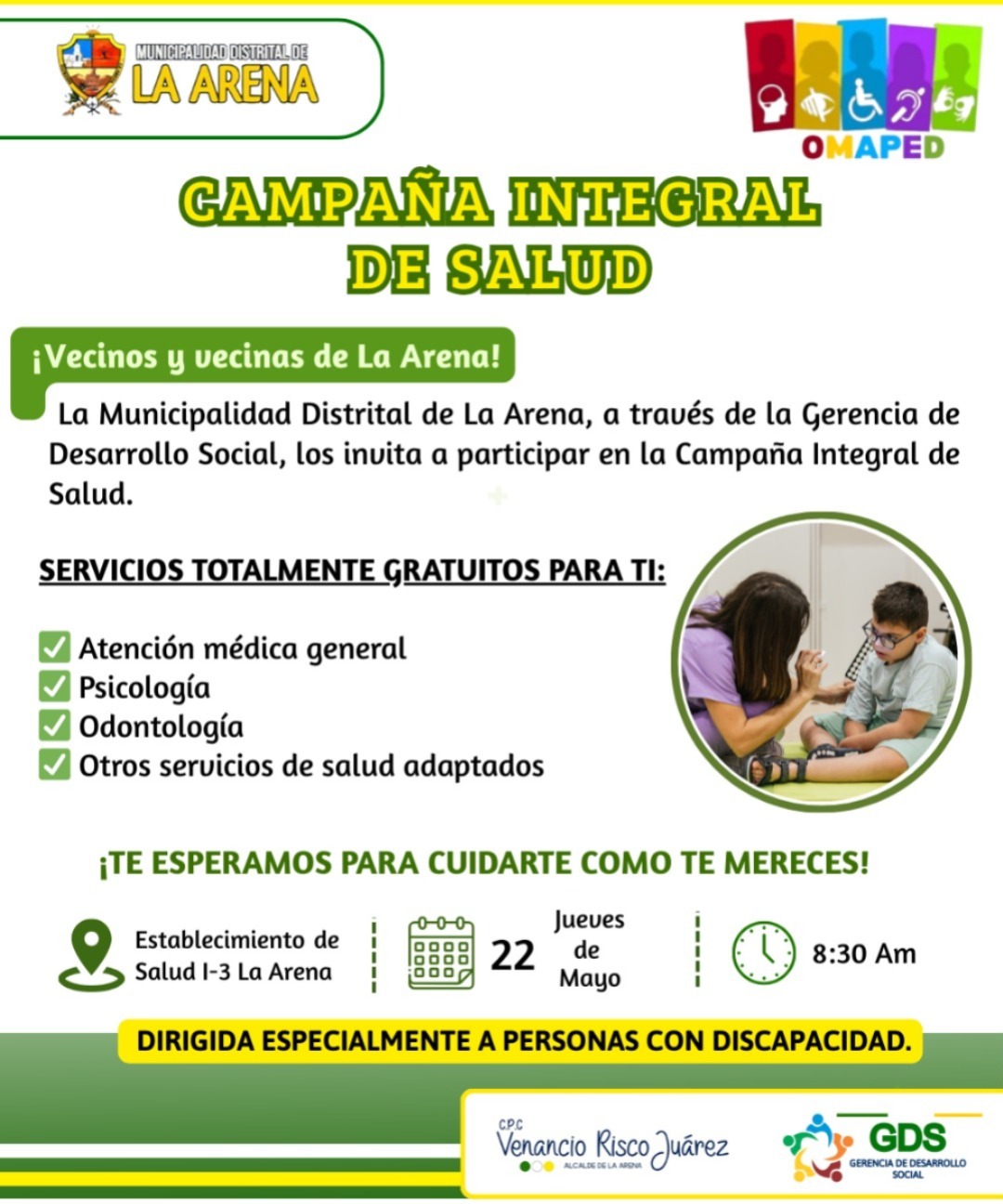 CAMPAÑA INTEGRAL DE SALUD para Personas con Discapacidad