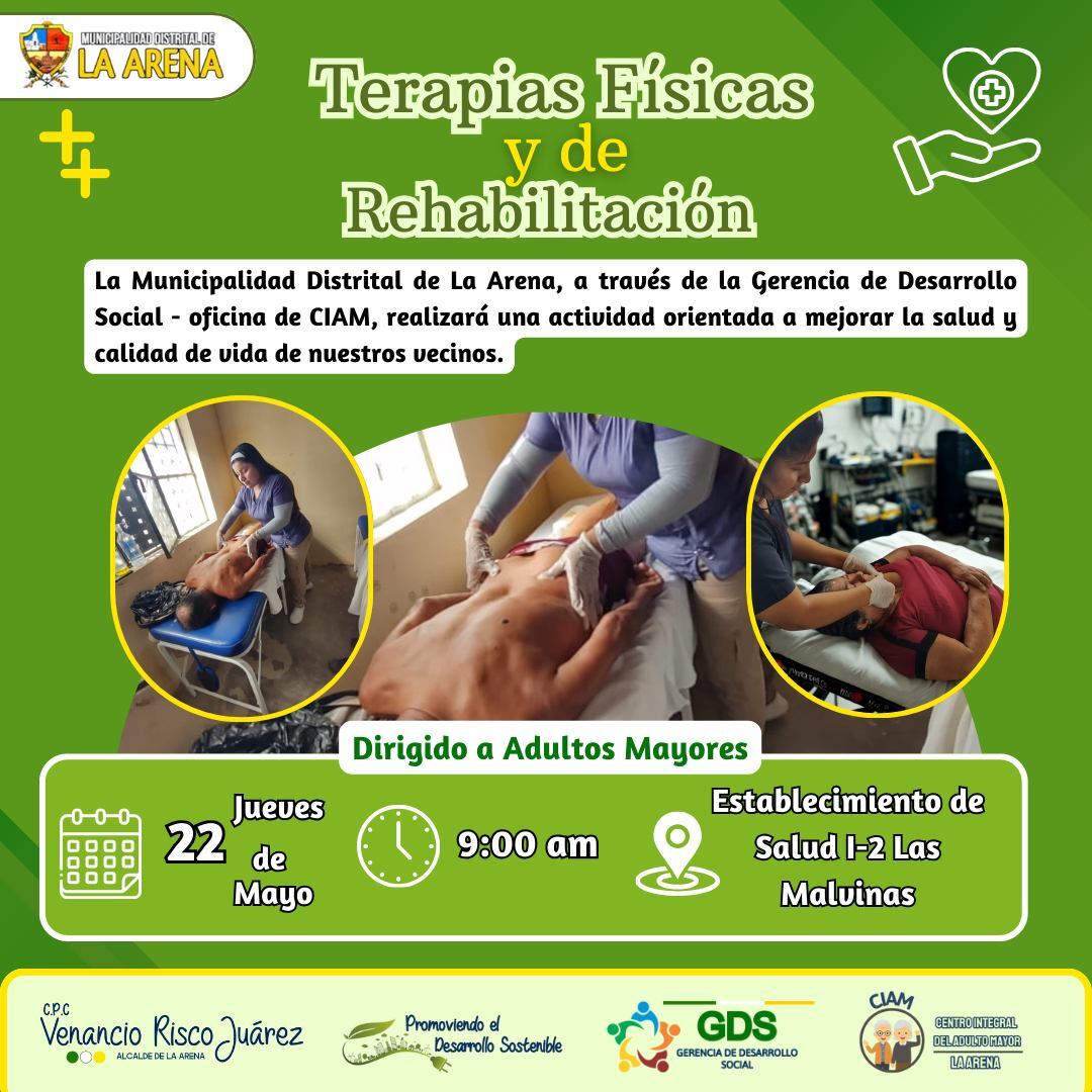 Campaña Gratuita de TERAPIA FÍSICA Y REHABILITACIÓN para Adultos Mayores