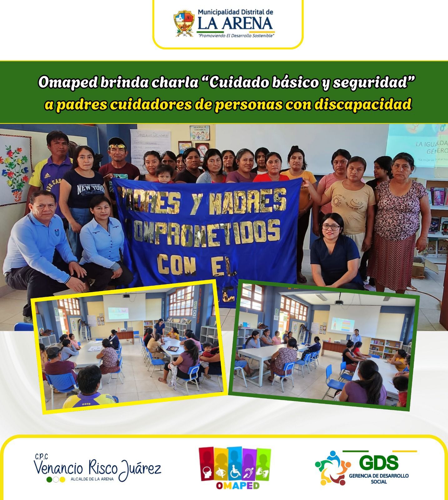 OMAPED Brinda charla “CUIDADO BÁSICO Y SEGURIDAD” a Padres Cuidadores de PERSONAS CON DISCAPACIDAD