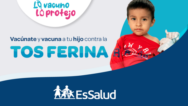 Vacuna a tu hijo contra la tos ferina. Lo vacuno, lo protejo.