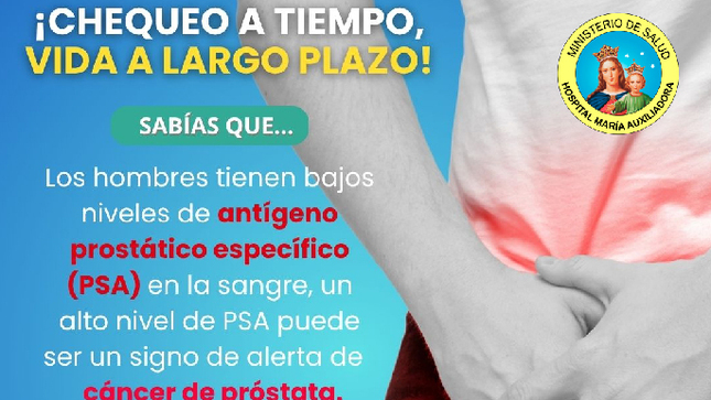 El cáncer de próstata se puede detectar a tiempo. ¡No esperes a tener síntomas!