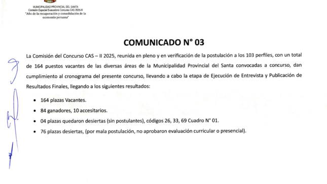 Tercera Convocatoria CAS III-2025