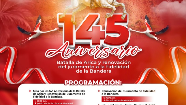 DESFILE EN CONMEMORACIÓN DE LOS 145 ANIVERSARIO DE LA BATALLA DE ARICA Y RENOVACIÓN A LA FIDELIDAD DE LA BANDERA