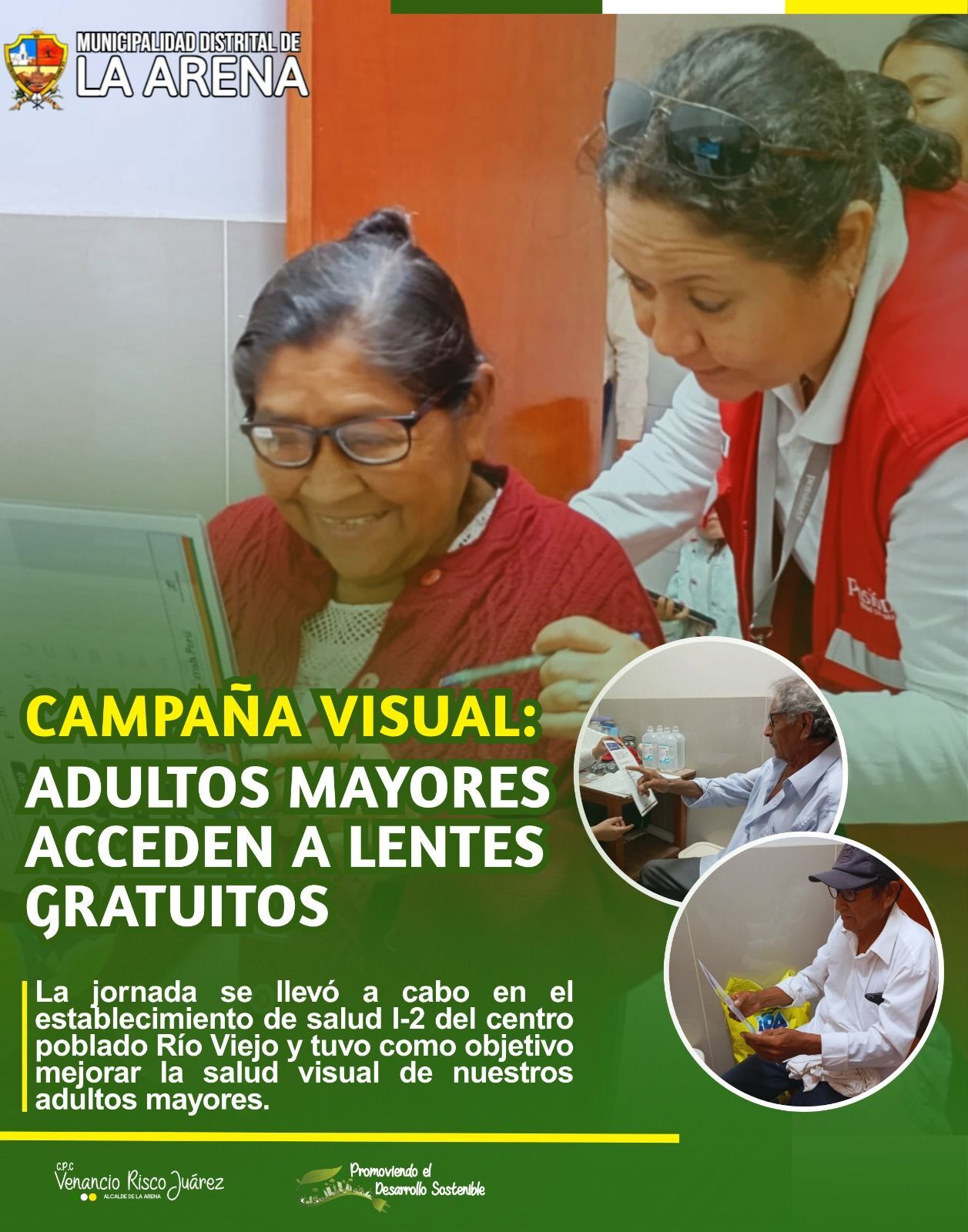 Campaña visual: adultos mayores acceden a lentes gratuitos