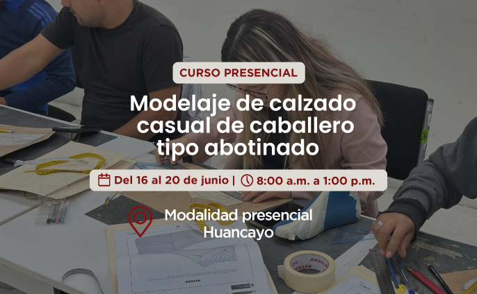 Modelaje de calzado casual de caballero tipo abotinado