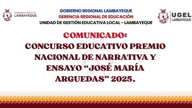 Invitación a participar en el Concurso Educativo “José María Arguedas” 2025.