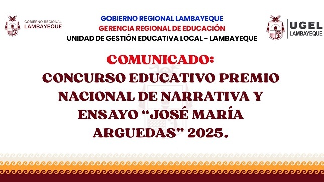 Invitación a participar en el Concurso Educativo “José María Arguedas” 2025.