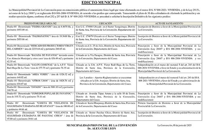 Edicto Municipal junio 2025