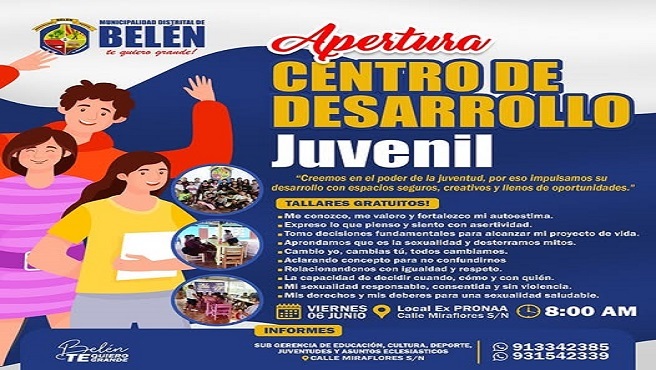 Están todos invitados a la gran apertura del Centro de Desarrollo Juvenil! 🎉