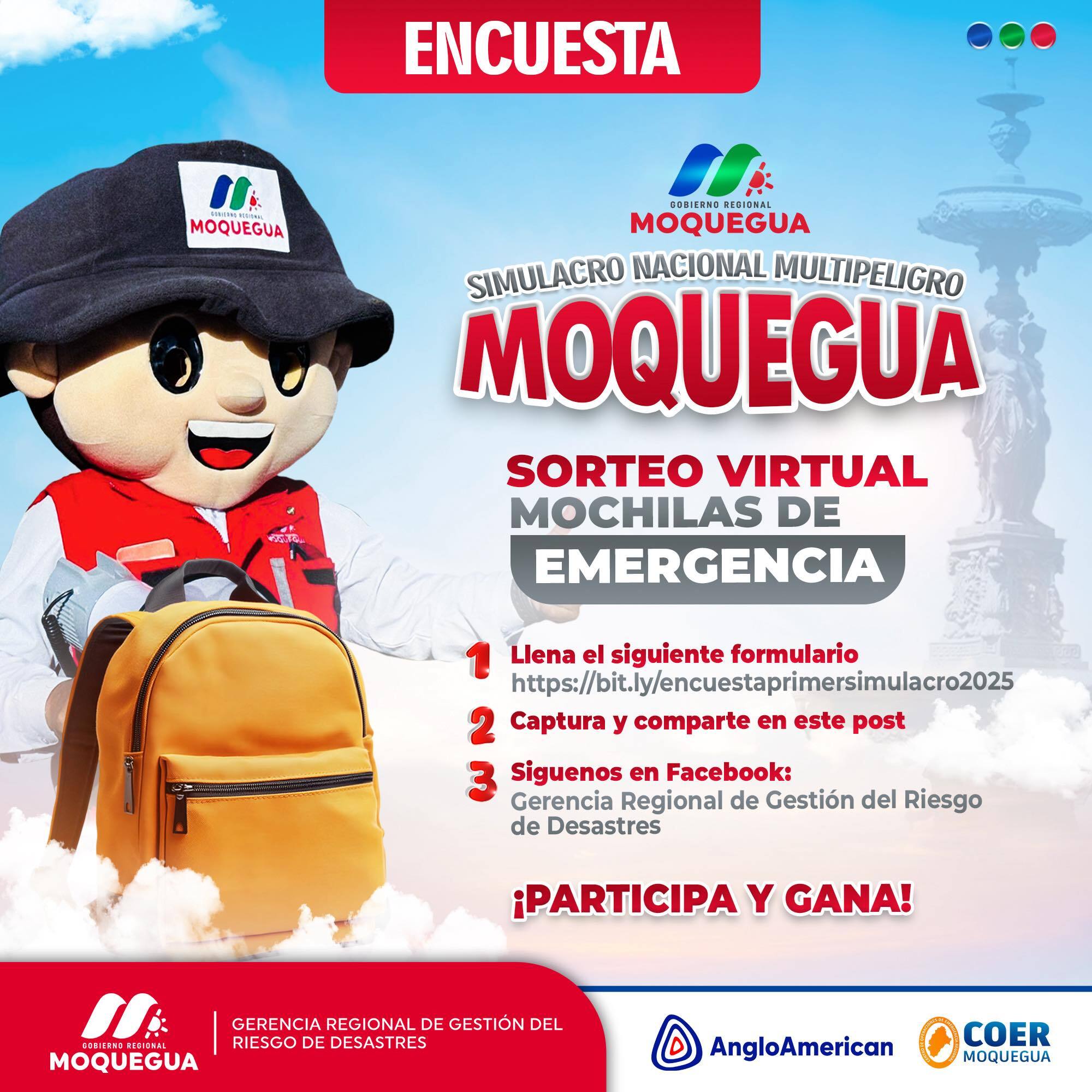 “Sorteo Virtual de Mochilas de Emergencia”