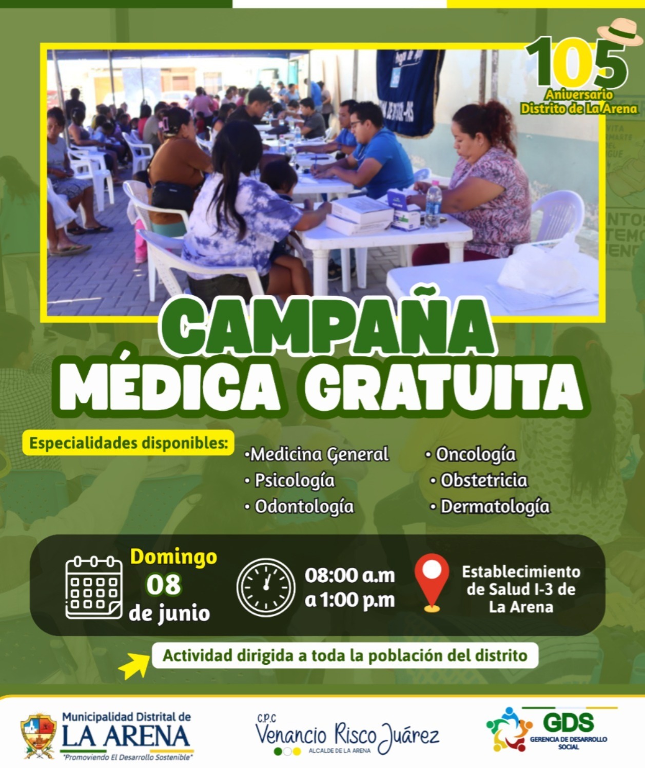 Campaña Médica Gratuita en Nuestro Distrito La Arena