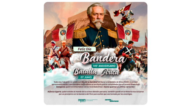 Día de la Bandera - 145 aniversario de la batalla de Arica.