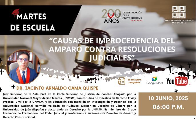MARTES DE ESCUELA : “CAUSAS DE IMPROCEDENCIA DEL AMPARO CONTRA RESOLUCIONES JUDICIALES”