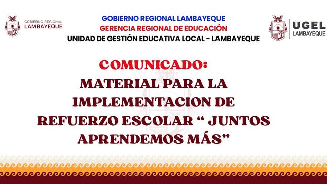 Material para la implementación de la estrategia "Juntos Aprendemos Más"