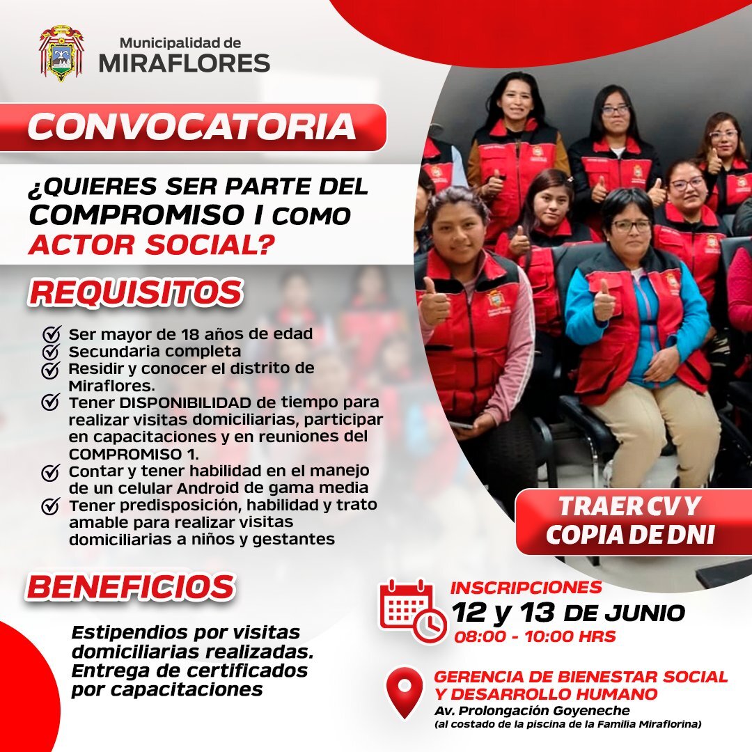 ¿Quieres ser parte del compromiso 1 como actor social?
