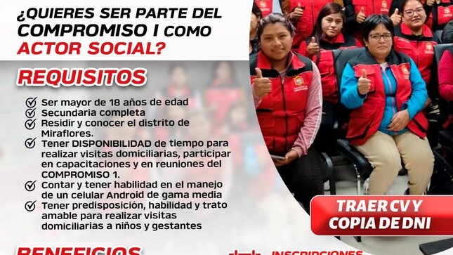 ¿Quieres ser parte del compromiso 1 como actor social?