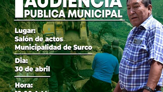 La Municipalidad Distrital de Surco, convoca a la ciudadanía a participar en la Primera Audiencia Pública de Rendición de Cuentas 2025, correspondiente al ejercicio fiscal 2024.