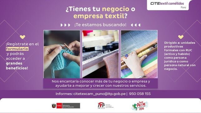 Flyer Accede a servicios que potencian y hacen crecer tu negocio o empresa textil