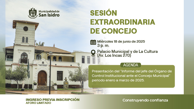 Banner de la campaña de Registro para la Sesión Extraordinaria del Concejo Municipal - 18.06.25 3 PM