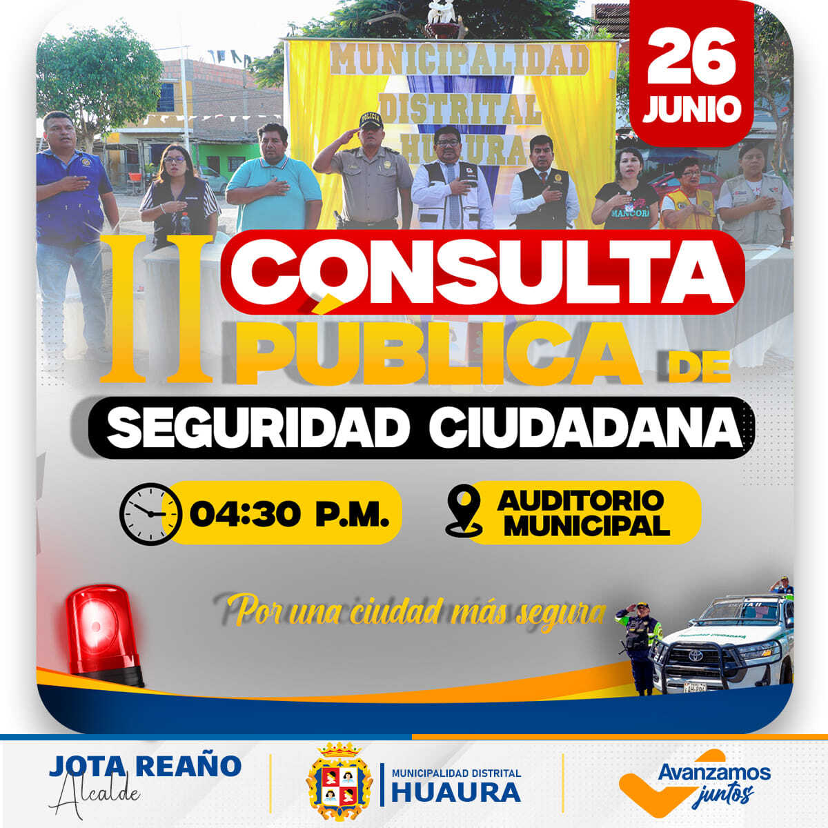 MUNICIPALIDAD DE HUAURA CONVOCA A
"𝗜𝗜 𝗖𝗢𝗡𝗦𝗨𝗟𝗧𝗔 𝗣𝗨́𝗕𝗟𝗜𝗖𝗔 𝗗𝗘 𝗦𝗘𝗚𝗨𝗥𝗜𝗗𝗔𝗗 𝗖𝗜𝗨𝗗𝗔𝗗𝗔𝗡𝗔"