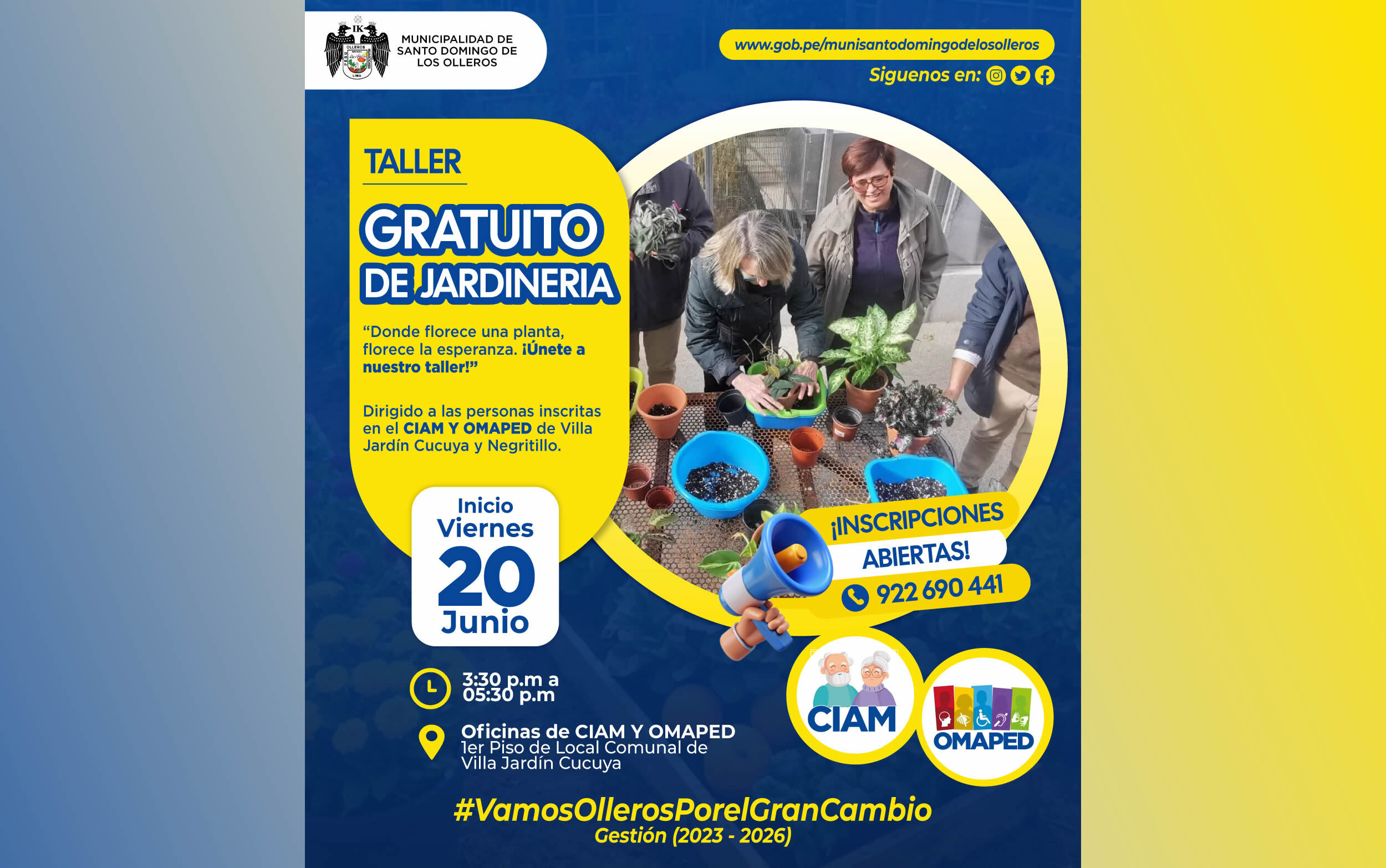 Taller Gratuito de Jardinería para personas inscritas en el CIAM y OMAPED