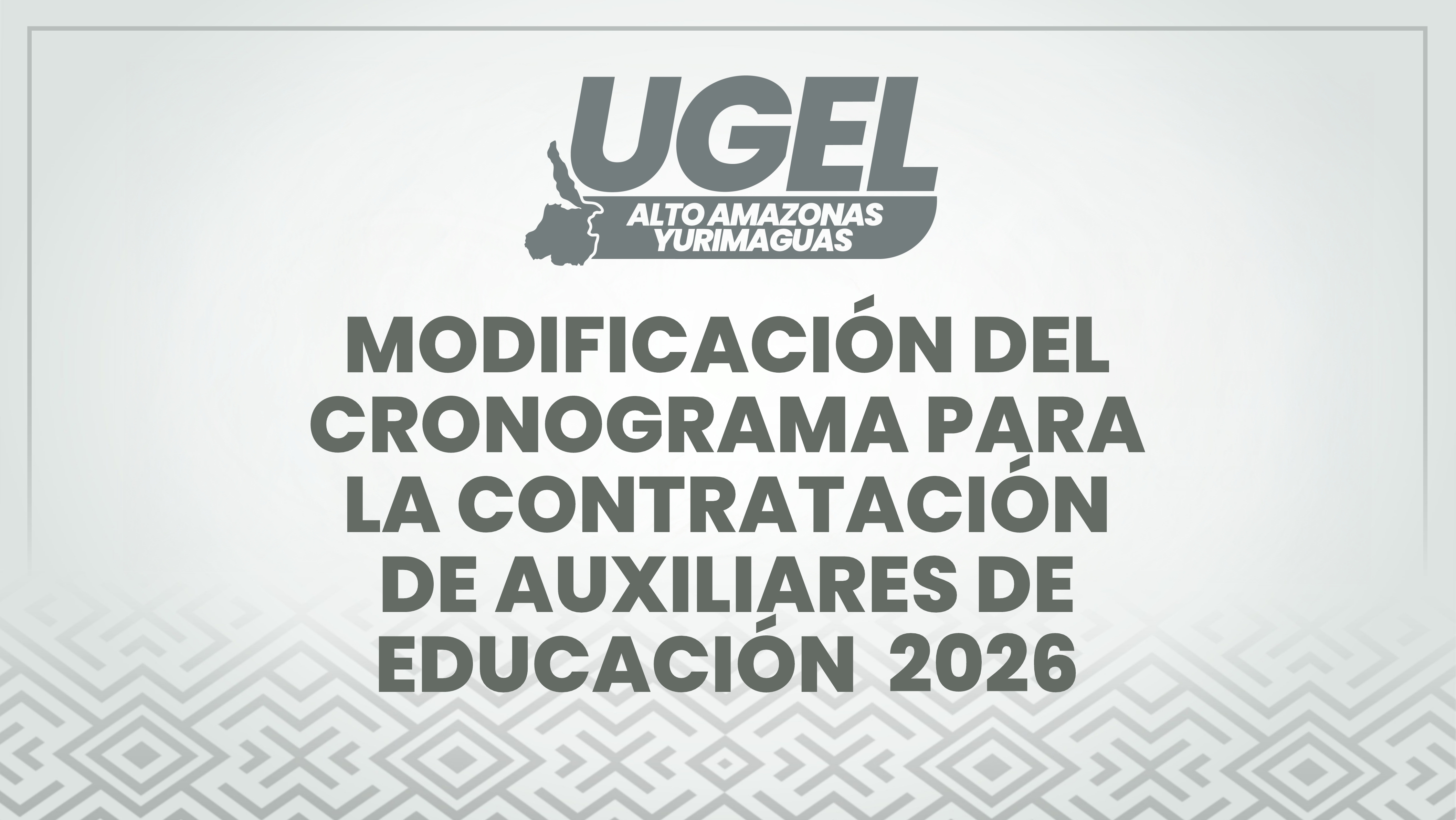 Modificación del cronograma para la contratación de auxiliares de educación 2026.