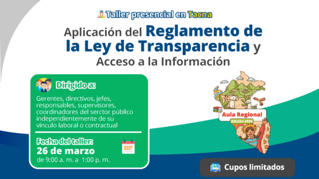 Imagen TACNA Taller: Aplicación del Reglamento de la Ley de Transparencia