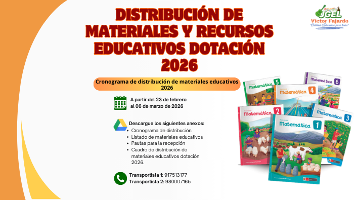 Distribuci贸n de materiales y recursos educativos dotaci贸n 2026