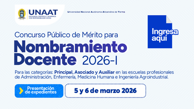 Concurso Público de Mérito para Nombramiento Docente 2026-I