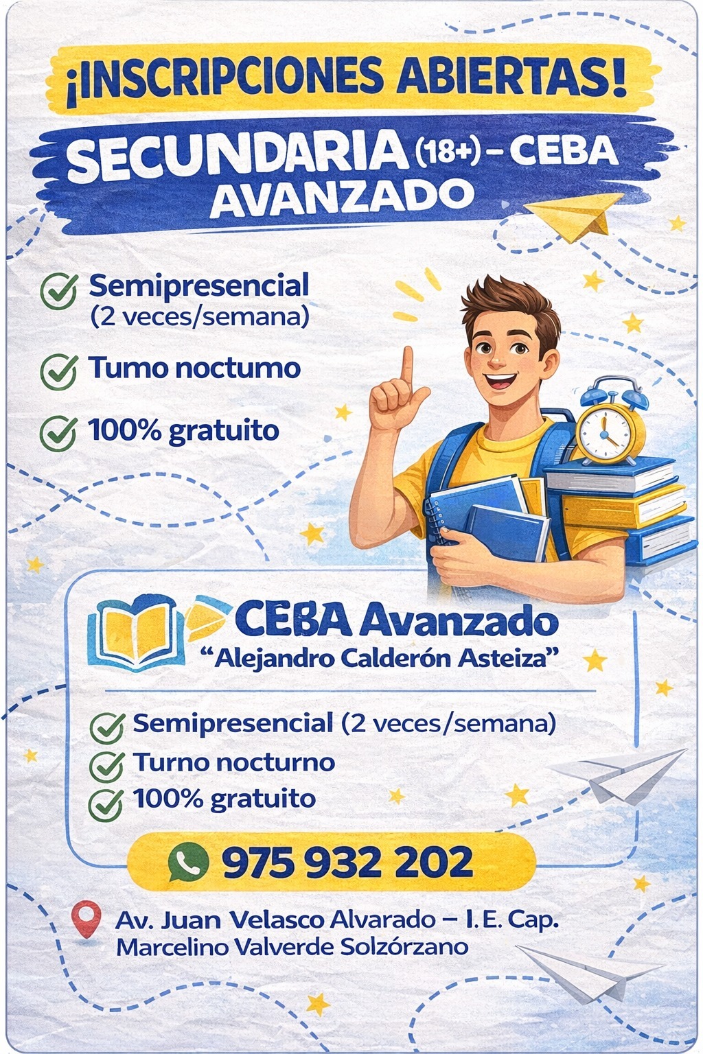 ¡𝐈𝐍𝐒𝐂𝐑𝐈𝐏𝐂𝐈𝐎𝐍𝐄𝐒 𝐀𝐁𝐈𝐄𝐑𝐓𝐀𝐒! | 𝐂𝐄𝐁𝐀 𝐀𝐯𝐚𝐧𝐳𝐚𝐝𝐨 (𝐒𝐞𝐜𝐮𝐧𝐝𝐚𝐫𝐢𝐚 𝐝𝐞 𝟏𝟖 𝐚𝐧̃𝐨𝐬 𝐚 𝐦𝐚́𝐬)