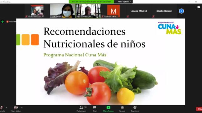 Capacitación para el Fortalecimiento de la calidad de atención alimentaria y nutricional del Programa Nacional Cuna Más.